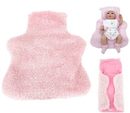 Puszysty  kocyk dla lalki lalek różowy
