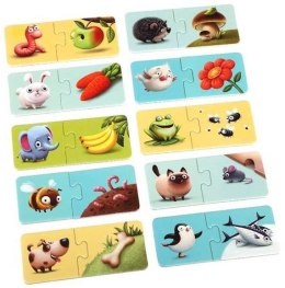 Puzzle zestaw zwierzątka jedzenie układanki wzory