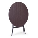 Stolik ogrodowy 79 cm okrągły składany HDPE imitacja drewna - brązowy