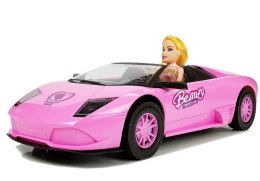 Samochód Sportowy Cabrio Auto z Lalką Różowe