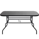 Stół ogrodowy szklany 120x70 cm na taras ogród szkło hartowane czarny