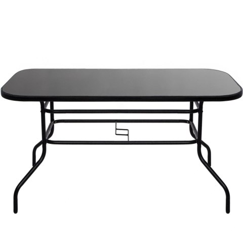 Stół ogrodowy szklany 120x70 cm na taras ogród szkło hartowane czarny