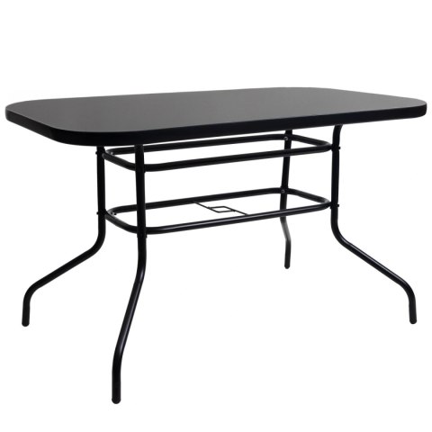 Stół ogrodowy szklany 120x70 cm na taras ogród szkło hartowane czarny