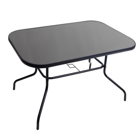 Stół ogrodowy szklany 120x70 cm na taras ogród szkło hartowane czarny