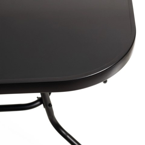 Stół ogrodowy szklany 120x70 cm na taras ogród szkło hartowane czarny