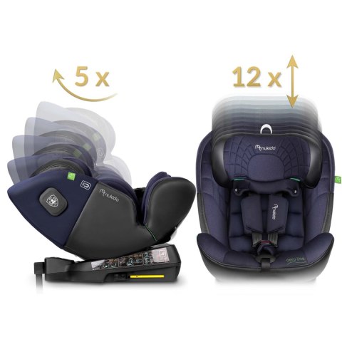 Fotelik samochodowy Nukido Aero Line czarno-granatowy 0-36 kg ISOFIX