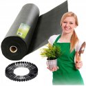 Agrotkanina ogrodowa 1,6 m x 50 m 90 g/m2 + 50 szpilek Plonos - czarna