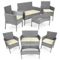 Komplet mebli ogrodowych z technorattanu ławka stolik krzesła szary MultiGarden