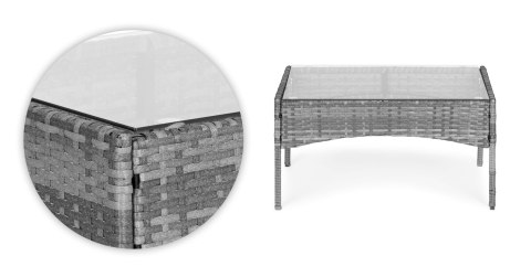 Komplet mebli ogrodowych z technorattanu ławka stolik krzesła szary MultiGarden