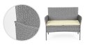 Komplet mebli ogrodowych z technorattanu ławka stolik krzesła szary MultiGarden