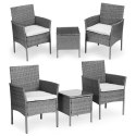 Komplet mebli ogrodowych z technorattanu stolik krzesła szary MultiGarden