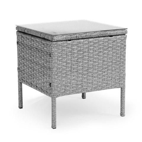 Komplet mebli ogrodowych z technorattanu stolik krzesła szary MultiGarden