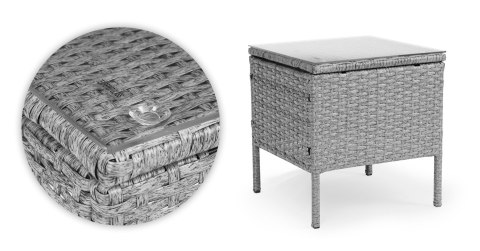 Komplet mebli ogrodowych z technorattanu stolik krzesła szary MultiGarden