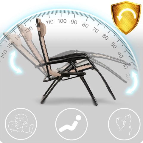 Leżak ogrodowy składany z poduszką Sofotel ChillWell beżowy