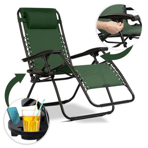 Leżak ogrodowy składany z poduszką Sofotel ChillWell zestaw 2 szt zielony
