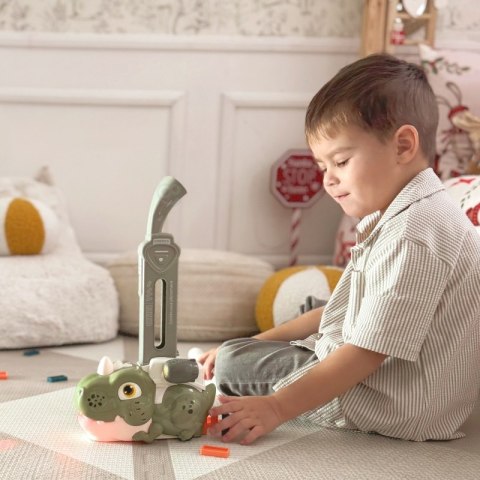 WOOPIE Elektryczna Ciuchcia Lokomotywa do Klocków Domino Dinozaur Pomarańczowy - 8 szt.
