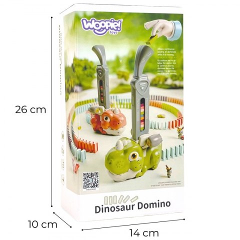 WOOPIE Elektryczna Ciuchcia Lokomotywa do Klocków Domino Dinozaur Pomarańczowy - 8 szt.