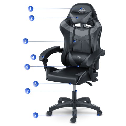 Fotel gamingowy Sofotel Draknor czarno-szary