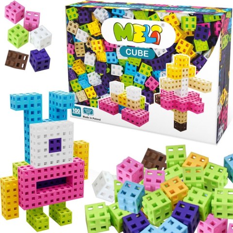 Kolorowe Klocki Cube Pink Meli 100elementów ZA5667