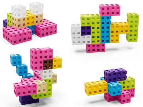 Kolorowe Klocki Cube Pink Meli 100elementów ZA5667