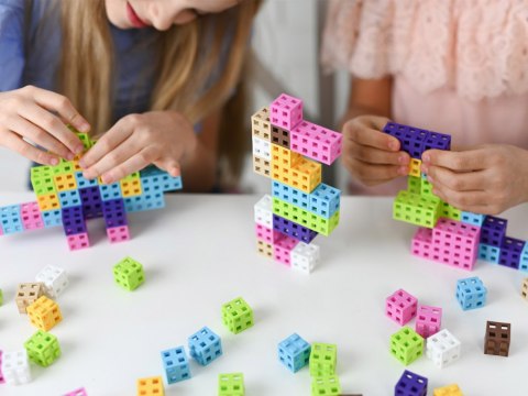 Kolorowe Klocki Cube Pink Meli 100elementów ZA5667