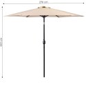 Duży parasol ogrodowy skośny łamany z korbą 6 żeber beżowy 270 cm