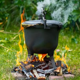 Kociołek żeliwny stojący 8L garnek myśliwski ognisko grill