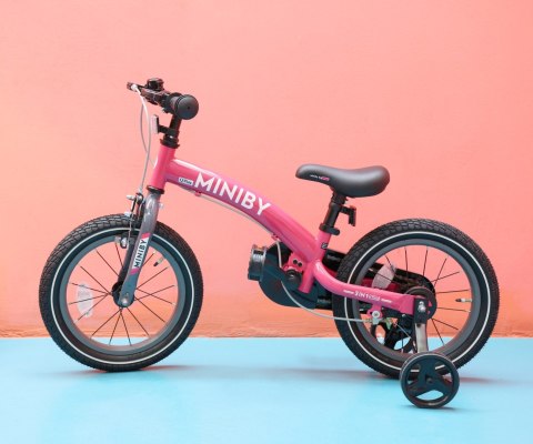 Qplay Rowerek Dziecięcy - Rowerek Biegowy Miniby 14 cali Rosa