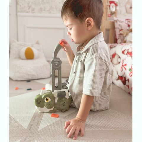 WOOPIE Elektryczna Ciuchcia Lokomotywa do Klocków Domino Dinozaur Zielony - ZESTAW 3 SZT.