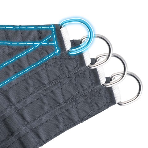 Żagiel przeciwsłoneczny prostokątny 3x4m Plonos PL-885 szary