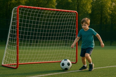 Dwie bramki piłkarskie z siatką do piłki nożnej 180x122cm ECOTOYS
