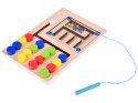 Drewniana układanka z 4 kolorowymi kulkami i magnetycznym rysikiem