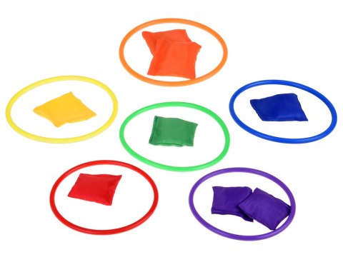 Gra Zręcznościowa Ruchowa Pachołki Obręcze Woreczki dla Dzieci SP0823