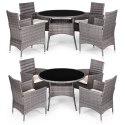 Komplet mebli ogrodowych z technorattanu 4 krzesła + okrągły stolik MultiGarden