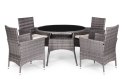 Komplet mebli ogrodowych z technorattanu 4 krzesła + okrągły stolik MultiGarden