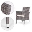 Komplet mebli ogrodowych z technorattanu 4 krzesła + okrągły stolik MultiGarden