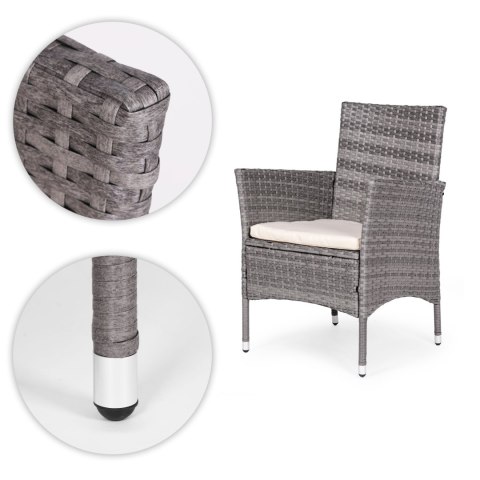 Komplet mebli ogrodowych z technorattanu 4 krzesła + okrągły stolik MultiGarden