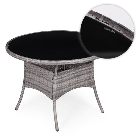 Komplet mebli ogrodowych z technorattanu 4 krzesła + okrągły stolik MultiGarden