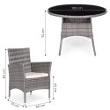 Komplet mebli ogrodowych z technorattanu 4 krzesła + okrągły stolik MultiGarden
