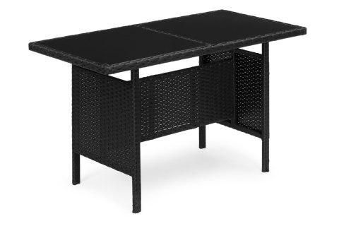 Komplet mebli ogrodowych z technorattanu ławka stolik krzesła czarny MultiGarden