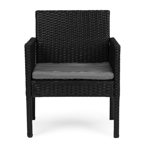 Komplet mebli ogrodowych z technorattanu ławka stolik krzesła czarny MultiGarden