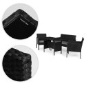 Komplet mebli ogrodowych z technorattanu ławka stolik krzesła czarny MultiGarden