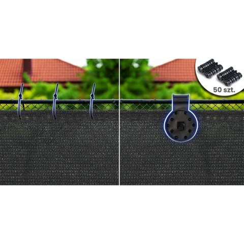 Siatka cieniująca 1,2x25m 110g/m2 + 50 zacisków szara