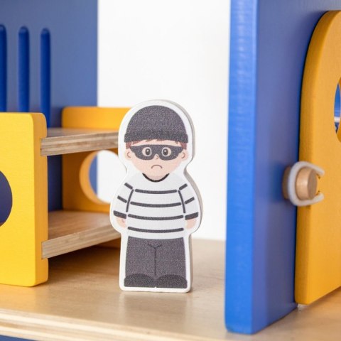 VIGA Drewniany Komisariat Policji Radiowóz 3 poziomy 14 el