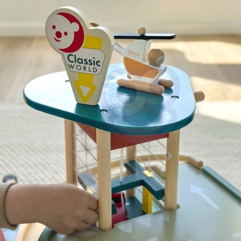 Wielopoziomowy Parking Auta Helikopter Dystybutor Myjnia + Akc.