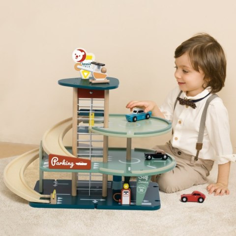 Wielopoziomowy Parking Auta Helikopter Dystybutor Myjnia + Akc.