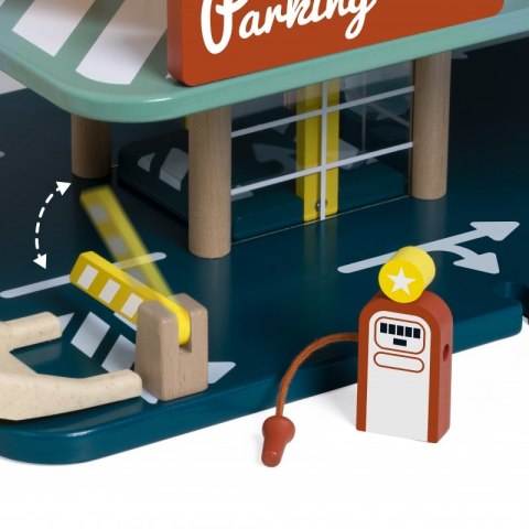 Wielopoziomowy Parking Auta Helikopter Dystybutor Myjnia + Akc.