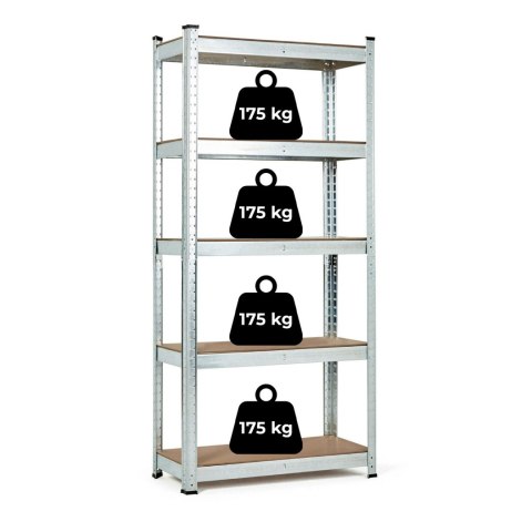 Regał magazynowy 180x90x40 cm stal galwanizowana 5 półek 875 kg ModernHome