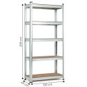 Regał magazynowy 205x120x45 cm stal galwanizowana 5 półek 875 kg ModernHome