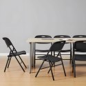 Komplet 4 krzeseł składanych zestaw cateringowy metal HDPE czarne